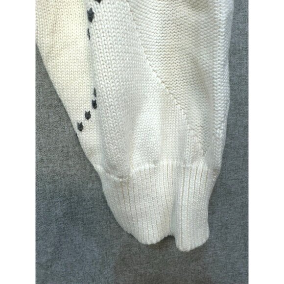 Vintage Nautica Mens Preppy Nautical Knit Sweater XXL White Argyle - Picture 6 of 12